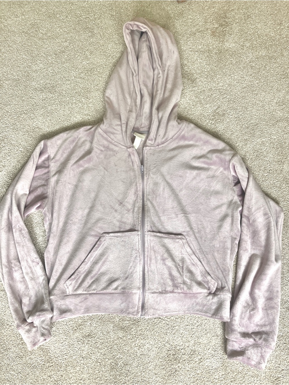 H&M Lavender Velvety Zip-Up Jacket